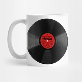 Austin Gift Retro Musical Art Vintage Vinyl Record Design Mug